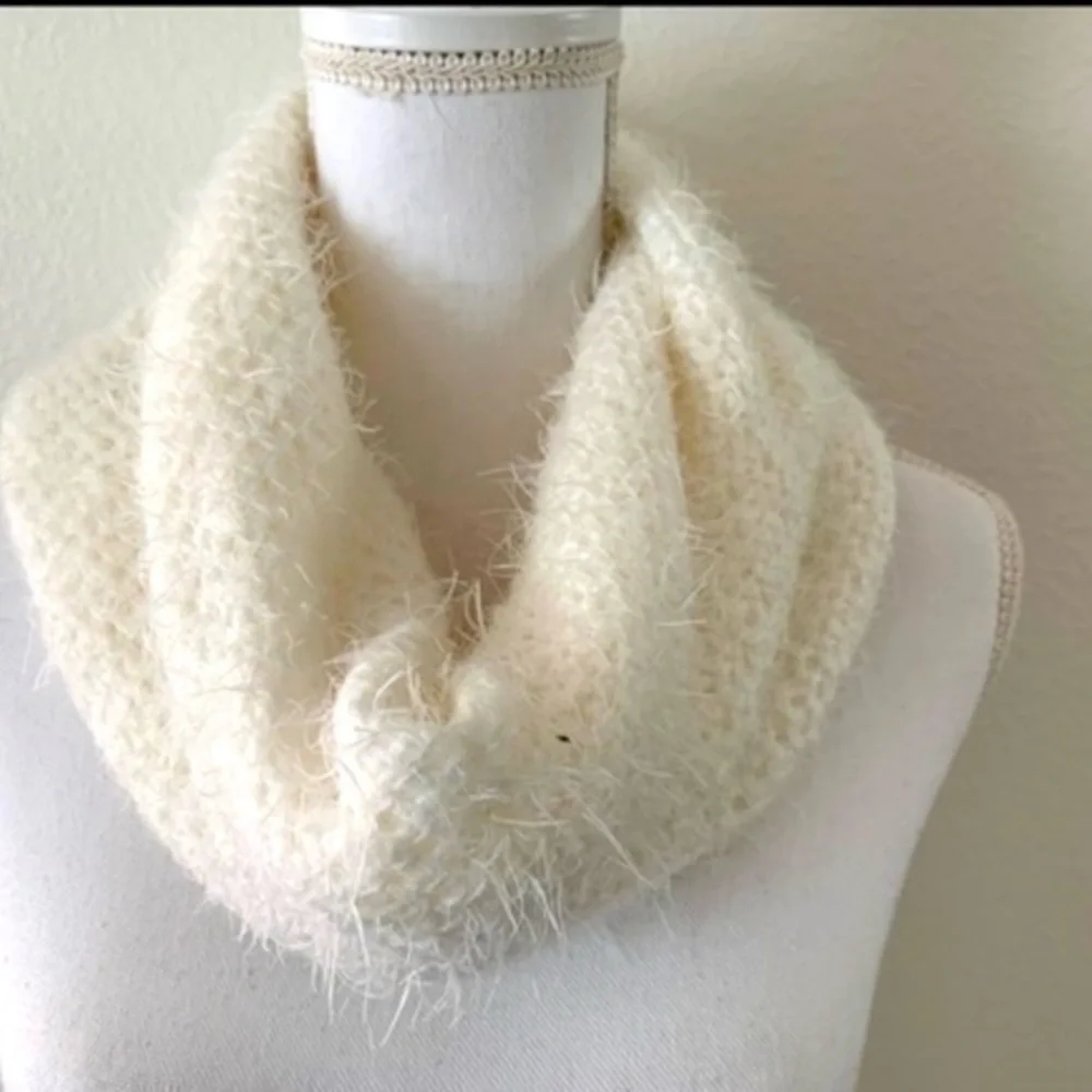 Cozy Cream Knit Infinity Scarf